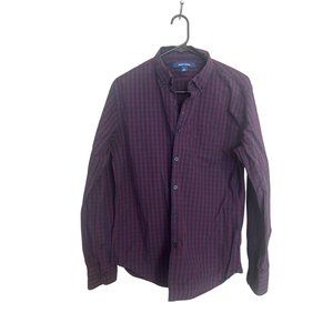 Bowery & Broome M Red and Navy Plaid Button Down Shirt